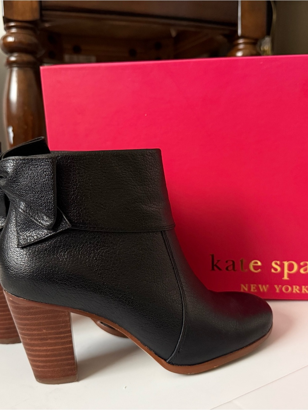 kate spade Black Leather Ankle Boots